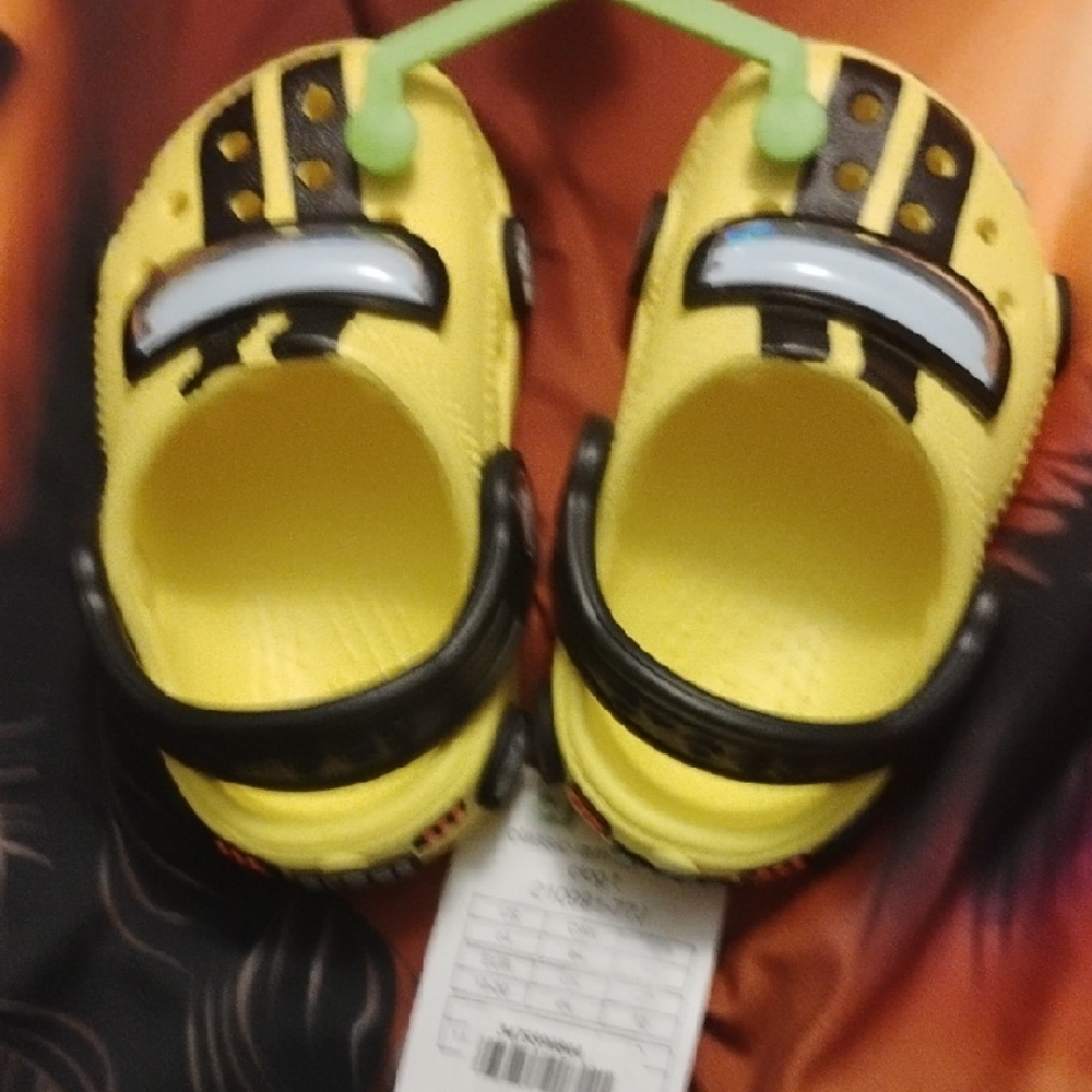Yellow Kids Shoes with Black Accents/ Crocs
